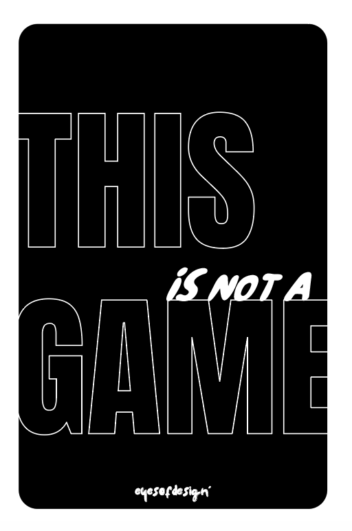 This is not a game.